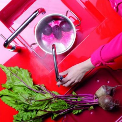 Quooker boiling water tap preparing vegetables